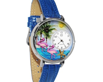 Flamingo 3D Watch | Handmade in USA by Whimsical Gifts | Novelty Unique Fun | Leather Band