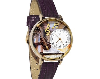 Violin String Instrument 3D Watch | Handmade in USA by Whimsical Gifts | Novelty Unique Fun | Leather Band