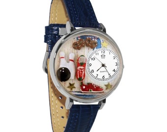 Bowling 3D Watch | Handmade in USA by Whimsical Gifts | Novelty Fun Unique | Leather Watch Band