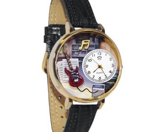 Reloj 3D con forma de guitarra eléctrica. Fabricado en Estados Unidos por Whimsical Gifts.