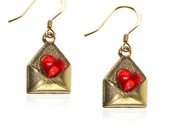 Love Letter Charm Earrings | Valentine's Day Collection | Love and Romance | Hand Painted Made in USA | by Whimsical Gifts
