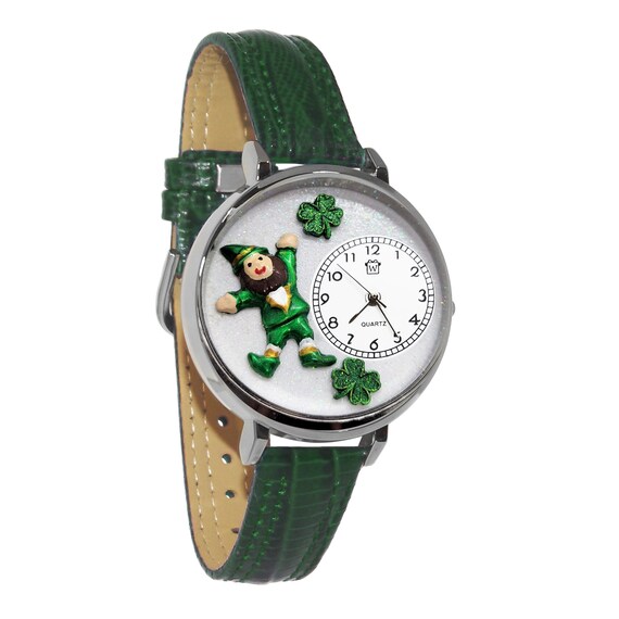 St. Patrick s Day Irish Leprechaun 3D Watch Collection Large or Small Handmade in USA by Whimsical Gifts Novelty Fun Leather Band Etsy Australia