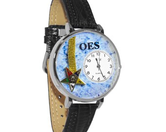 Order of the Eastern Star 3D Watch | Large or Small Style | Handmade in USA by Whimsical Gifts | Novelty Unique Fun | Leather Band
