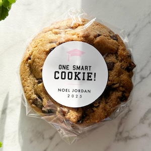 One Smart Cookie Graduation Stickers, Graduation Party Favor Labels, Custom Graduation Party Cookie Favor Thank You Labels