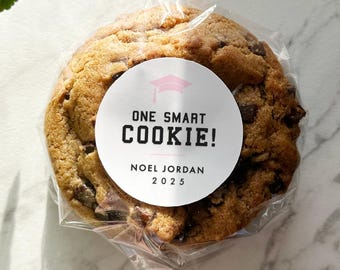 One Smart Cookie Graduation Stickers, Graduation Party Favor Labels, Custom Graduation Party Cookie Favor Thank You Labels