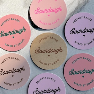 Personalized Sourdough Bread Sticker Labels | Kraft, Freshly Baked, Homemade, Small Business Bakery