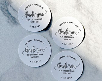 Wedding Stickers, Wedding Labels, Wedding Favor Labels, Wedding Thank You, Wedding Decor, Personalized Stickers