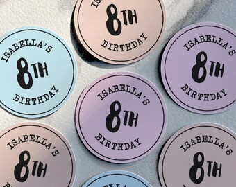 Birthday Labels, Kids Party Labels, Birthday Stickers, Personalized Stickers, Party Stickers, Custom Stickers, Favor Stickers
