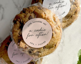 Wedding Favor Labels, Love Laughter and a Cookie for After, Wedding Stickers, Personalized Wedding Stickers, Cookie Favor Stickers