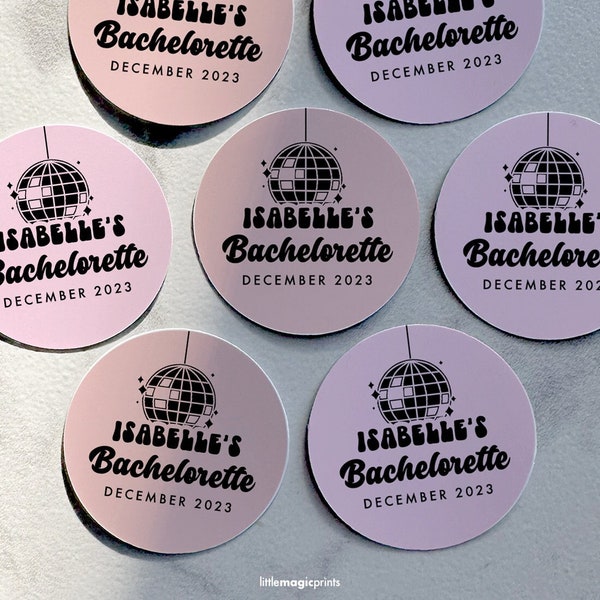 Disco Theme Bachelorette Stickers, Last Disco Bachelorette Party Favors, Disco Ball Bachelorette Labels, Disco Bachelorette Decorations