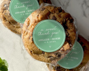 Wedding Favor Labels, Wedding Stickers, A Sweet Thank You Labels, Wedding Thank You, Personalized Wedding Stickers, Cookie Favor Sticker