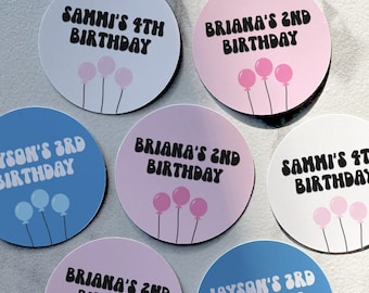 Birthday Labels, Kids Party Labels, Birthday Stickers, Personalized Stickers, Party Stickers, Custom Stickers, Favor Stickers