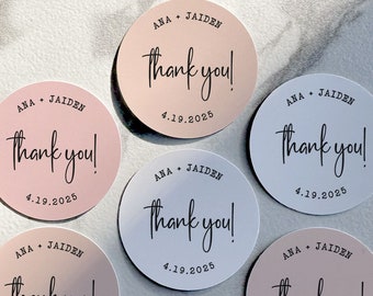 Wedding Favor Labels, Wedding Stickers, Wedding Thank You Labels, Personalized Wedding Stickers, Custom Wedding Labels