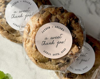 Wedding Favor Labels, Cookie Labels, A Sweet Thank You, Wedding Stickers, Personalized Wedding Stickers, Cookie Favor Stickers