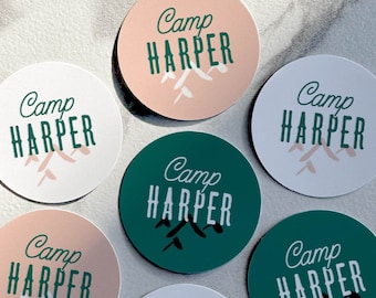 Camp Bachelorette Stickers, Custom Bachelorette Labels, Camping Bachelorette Decor, Cabin Bachelorette Stickers