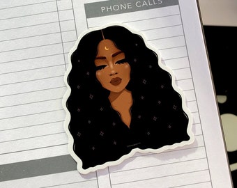Celestial Woman Art Sticker: Witchy Moon Stickers