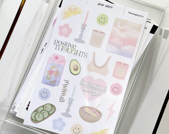 Cute Journal Stickers, Decorative Stickers, Wellness Stickers, Inspirational Stickers, Aesthetic Stickers, Planner Stickers