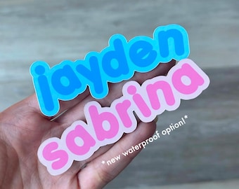 Custom Name Stickers, Kids Name Stickers, Personalized Name Stickers, Kids Labels, Bubble Letter Stickers, Party Stickers