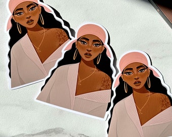 Earthy Woman Art Girl Diecut Sticker
