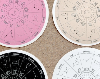 Zodiac Stickers, Zodiac Wheel Sticker, Constellation Stickers, Astrology Wheel Sticker, Astrology Sign Stickers, Zodiac Astrology Lover Gift