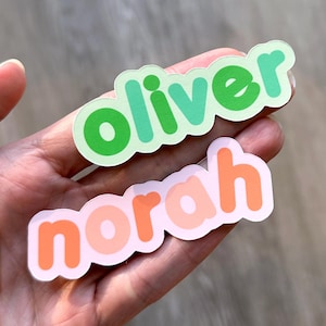 Custom Name Stickers, Kids Name Stickers, Personalized Name Stickers, Kids Labels, Bubble Letter Stickers, Party Stickers, Lunchbox Label