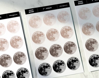 Moon Stickers, Journal Stickers, Journaling Stickers, Aesthetic Stickers, Decorative Stickers, Celestial Stickers, Planner Stickers
