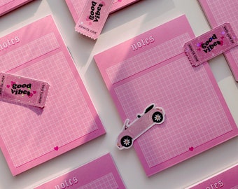 Notes Pad, Cute Notepad, Notes Planner Pad, Daily Notepad, To Do Notepad, Pink Notepad, Kawaii Stationery, Pink Aesthetic Notes Pad