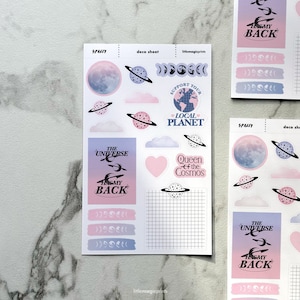 Space Stickers, Moon Stickers, Aesthetic Stickers, Decorative Stickers, Planet Stickers, Journal Stickers, Planner Stickers