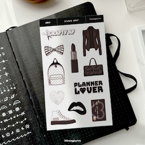 Black & White Fashion Stickers: Planner, Journal, Scrapbook