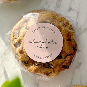 Custom Bakery Stickers, Personalized Baked with Love Stickers, Baked Goods Label, Bakery Packaging, Small Business Bakery Stickers