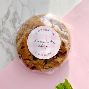 Personalized Plaid Bakery Stickers: Custom Baked Goods Labels