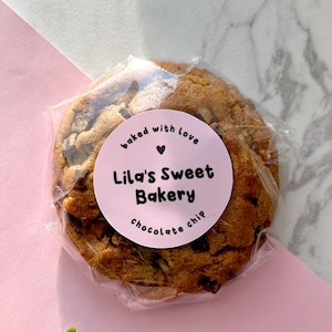 Custom Bakery Stickers, Personalized Baked with Love Stickers, Baked Goods Label, Bakery Packaging, Small Business Bakery Stickers