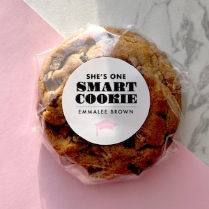 Graduation Stickers, She&#39;s One Smart Cookie Sticker Labels, Graduation Party Favor Labels, Graduation Thank You Sticker, Class of 2025 Label