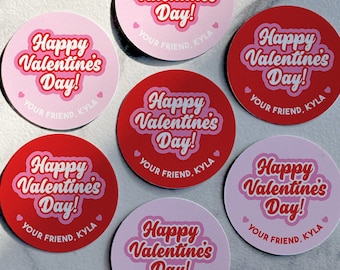 Valentine's Day Labels, Personalized Valentine's Day Sticker Labels, Custom Valentine's Gift Labels, Custom Valentine's Day Favor Labels,