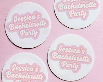 Custom Bachelorette Party Stickers: Retro Labels, Personalized Favors