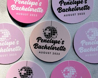 Custom Disco Bachelorette Stickers, Disco Bachelorette Labels, Personalized Bachelorette Labels, Disco Rodeo Party Labels, Disco Party Decor