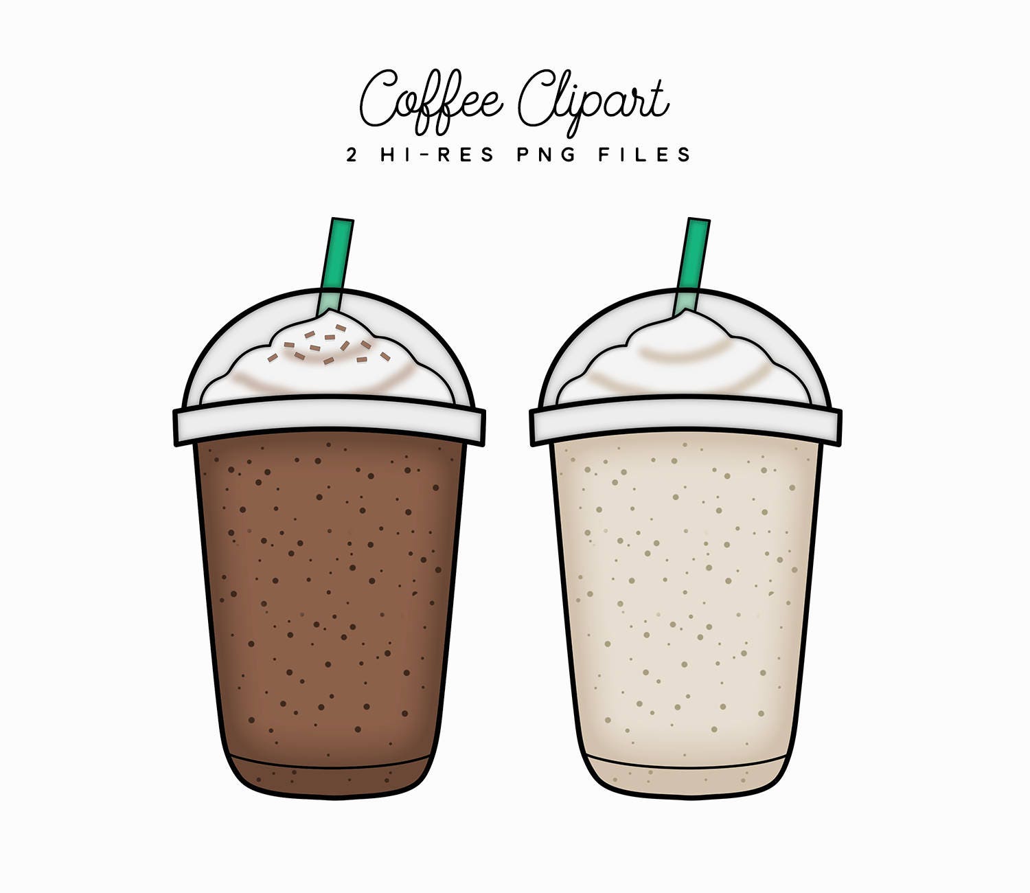 Coffee Clipart Iced Blended Coffee Clipart Mocha Java | Etsy