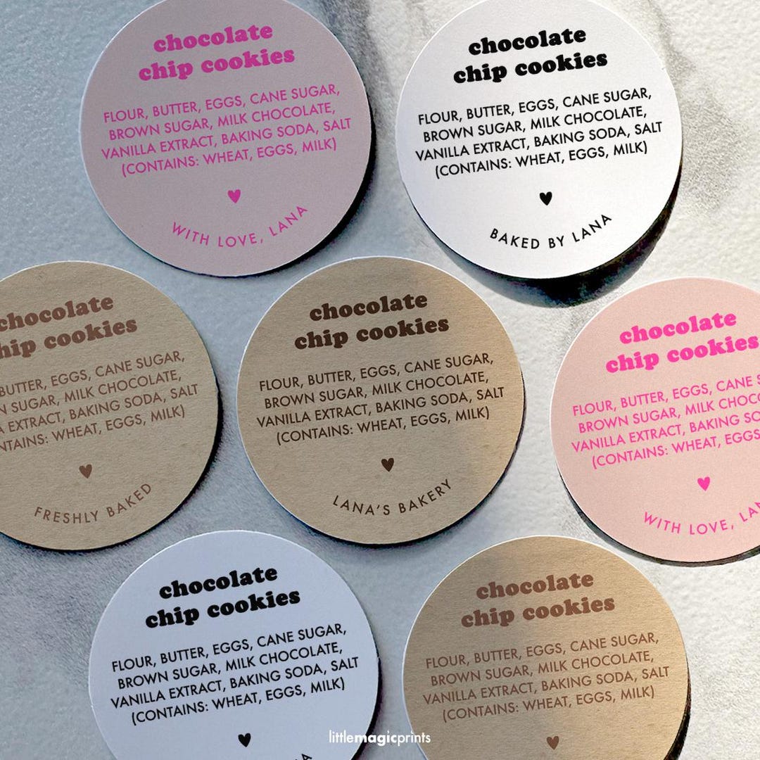 Custom Ingredients Sticker Labels | Food Labels, Allergy Information ...