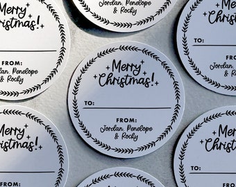 Custom Christmas Sticker Labels, Custom Merry Christmas Gift Tag Labels, Merry Christmas Stickers, Christmas To From Gift Sticker Tags