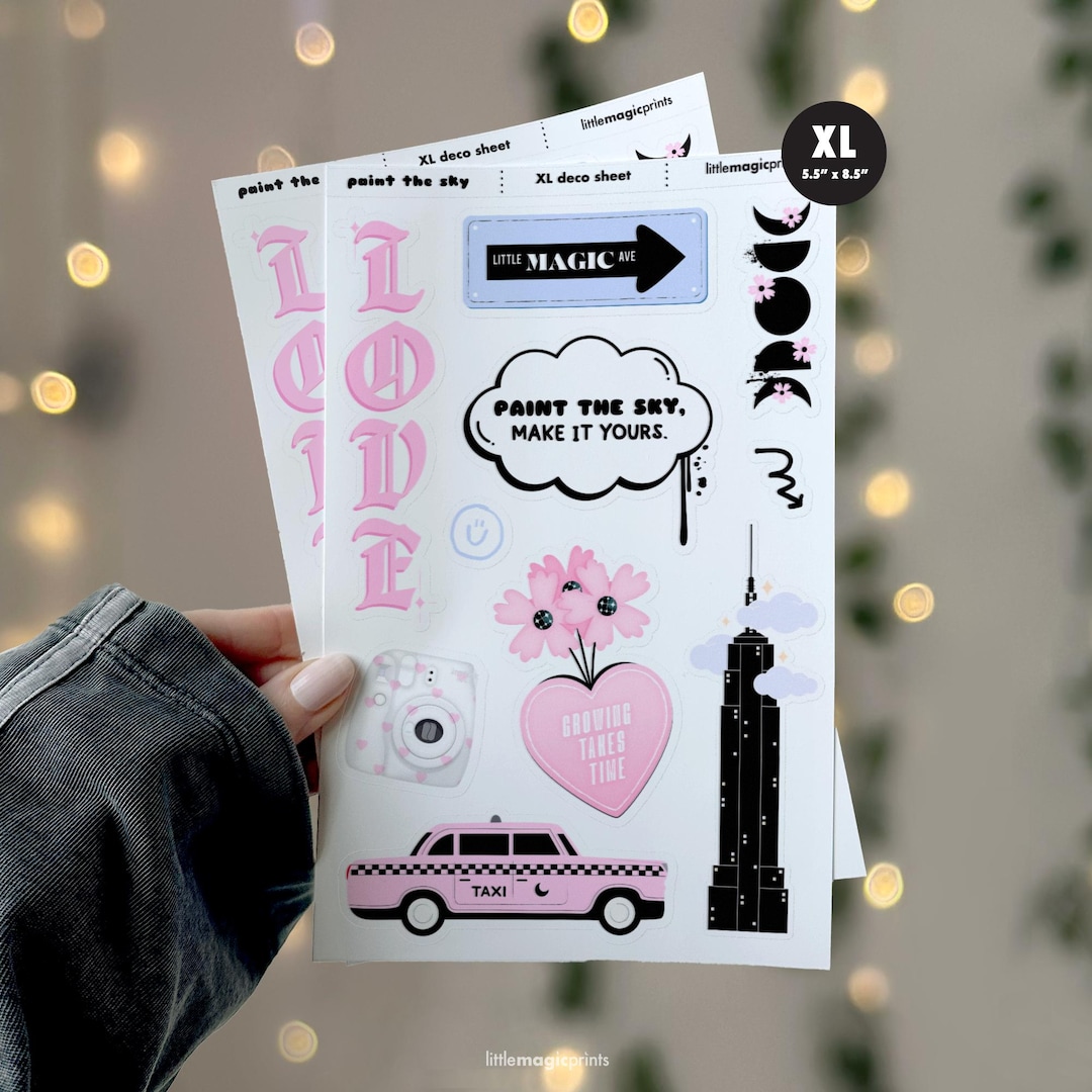 It Girl Aesthetic Sticker Sheet, Junk Journaling Stickers, Deco Sticker ...