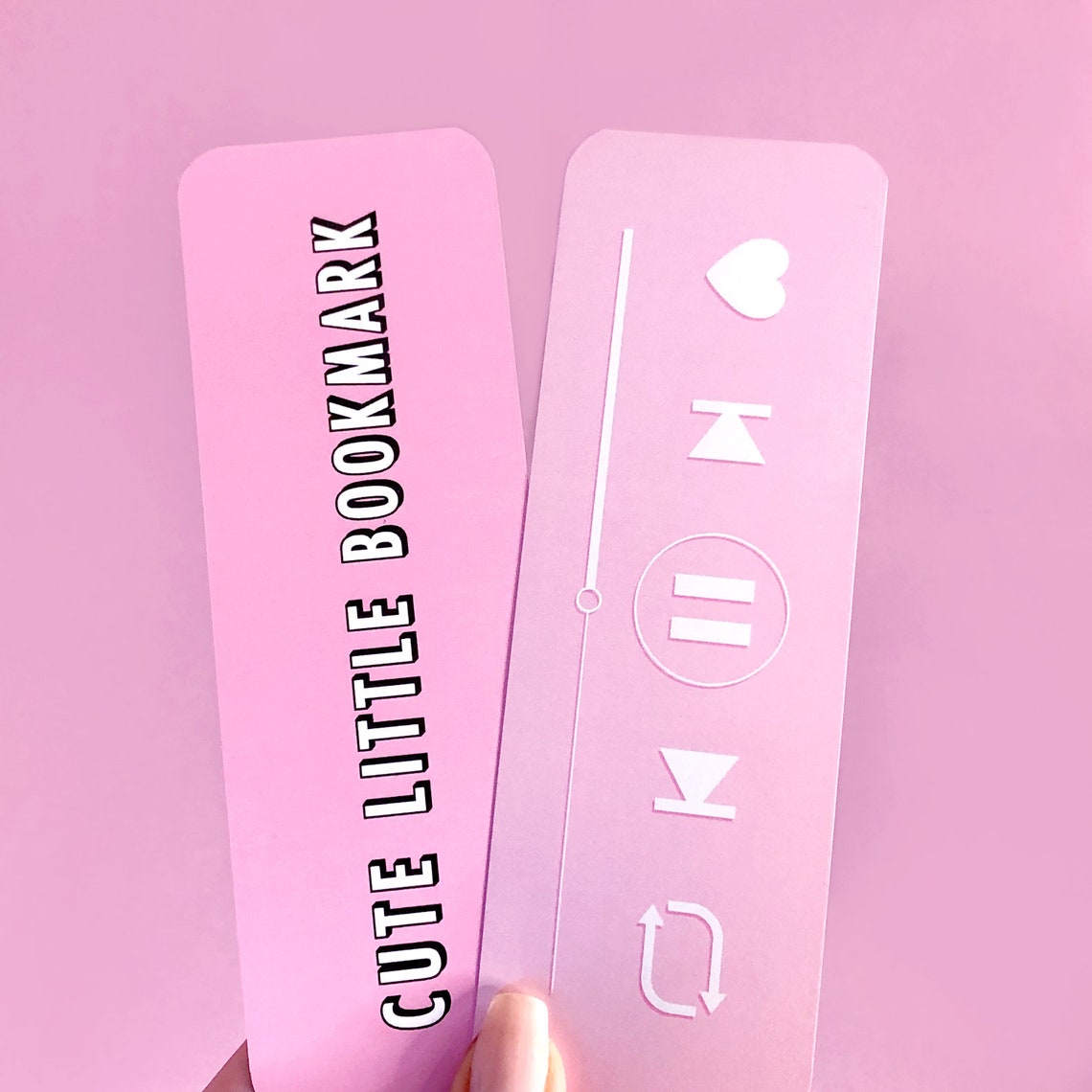 Pink Bookmark Cute Little Bookmark Pink Playlist Cute Kawaii Etsy