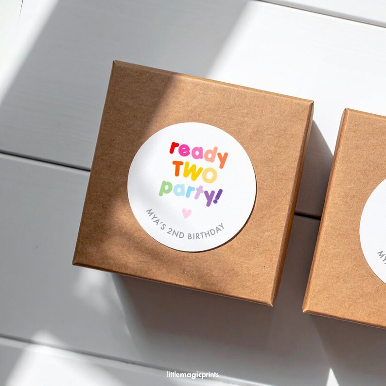 Ready Two Party Birthday Party Favor Stickers, 2nd Birthday Party ...