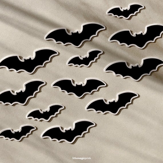 Bats Stickers Bats Sticker Pack Set of 12 Aesthetic Sticker Etsy