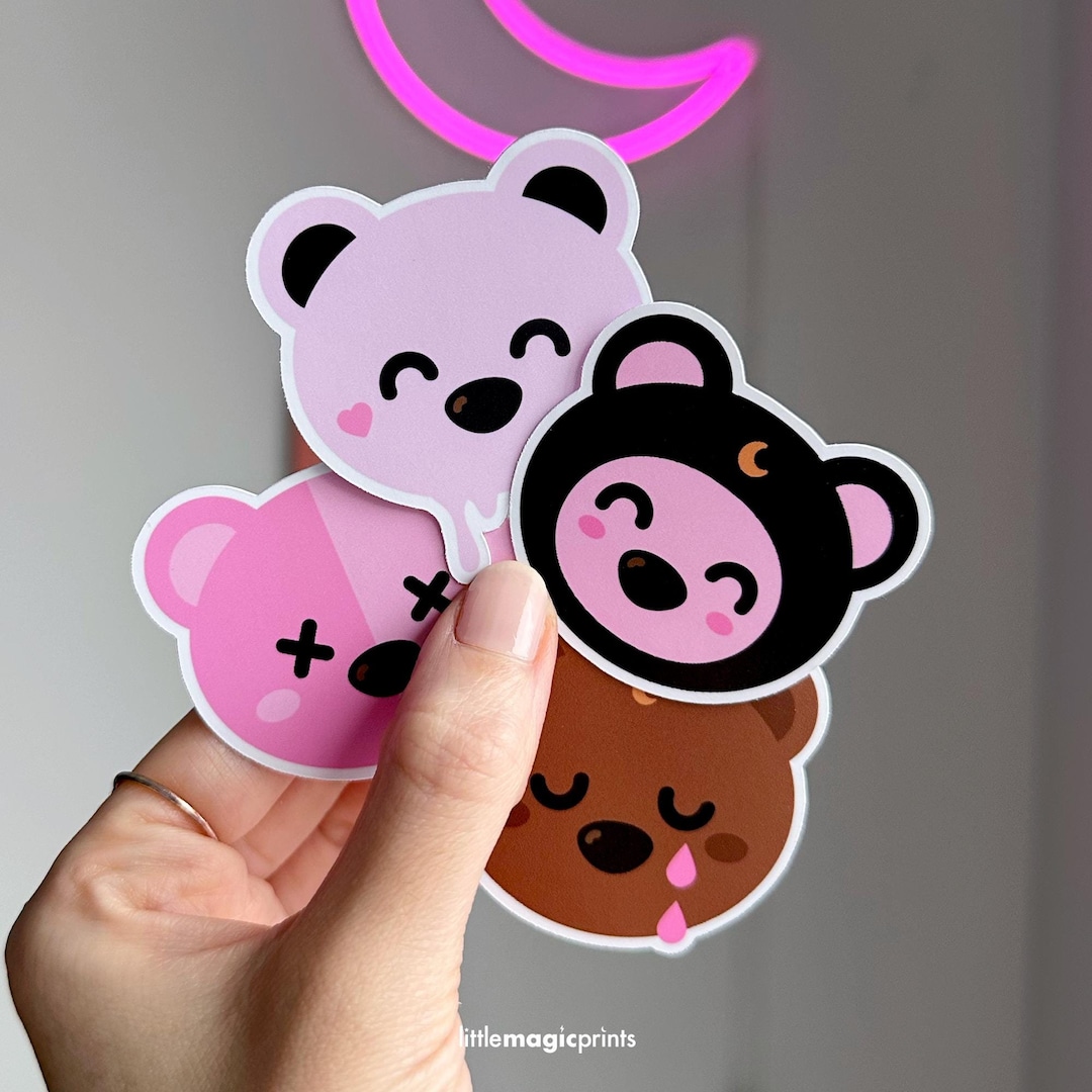 Bear Stickers, Blind Box Stickers, Pink Kindle Stickers, Kawaii ...