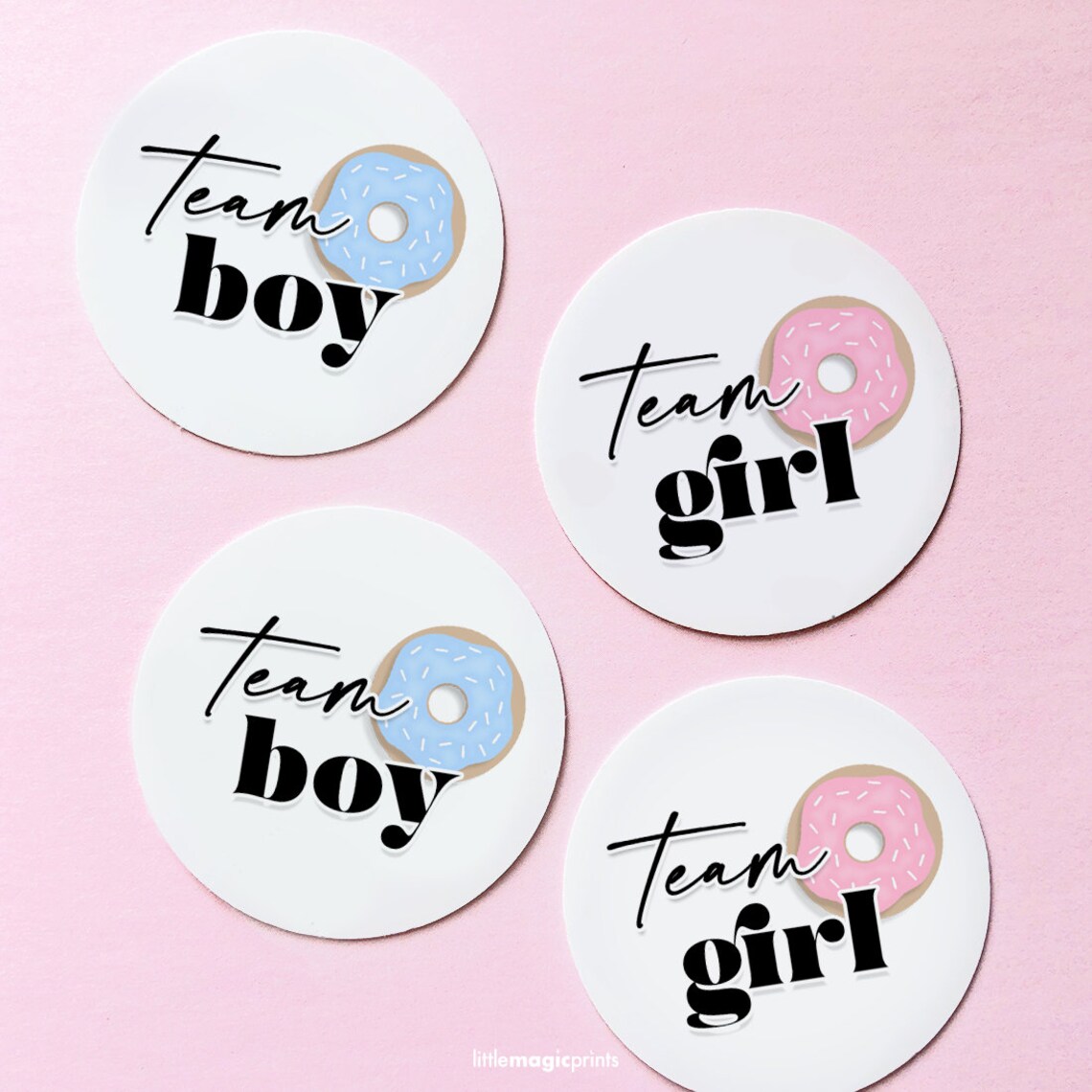 Donut Gender Reveal Decorations Donuts Team Boy Team Girl Etsy