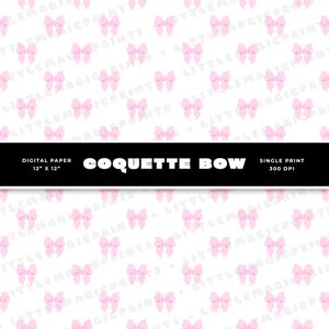 Coquette Digital Print, Coquette Digital Paper, Bow Digital Paper, Coquette Bow Digital Download, Trendy Digital Prints, Pink Bow Digitals
