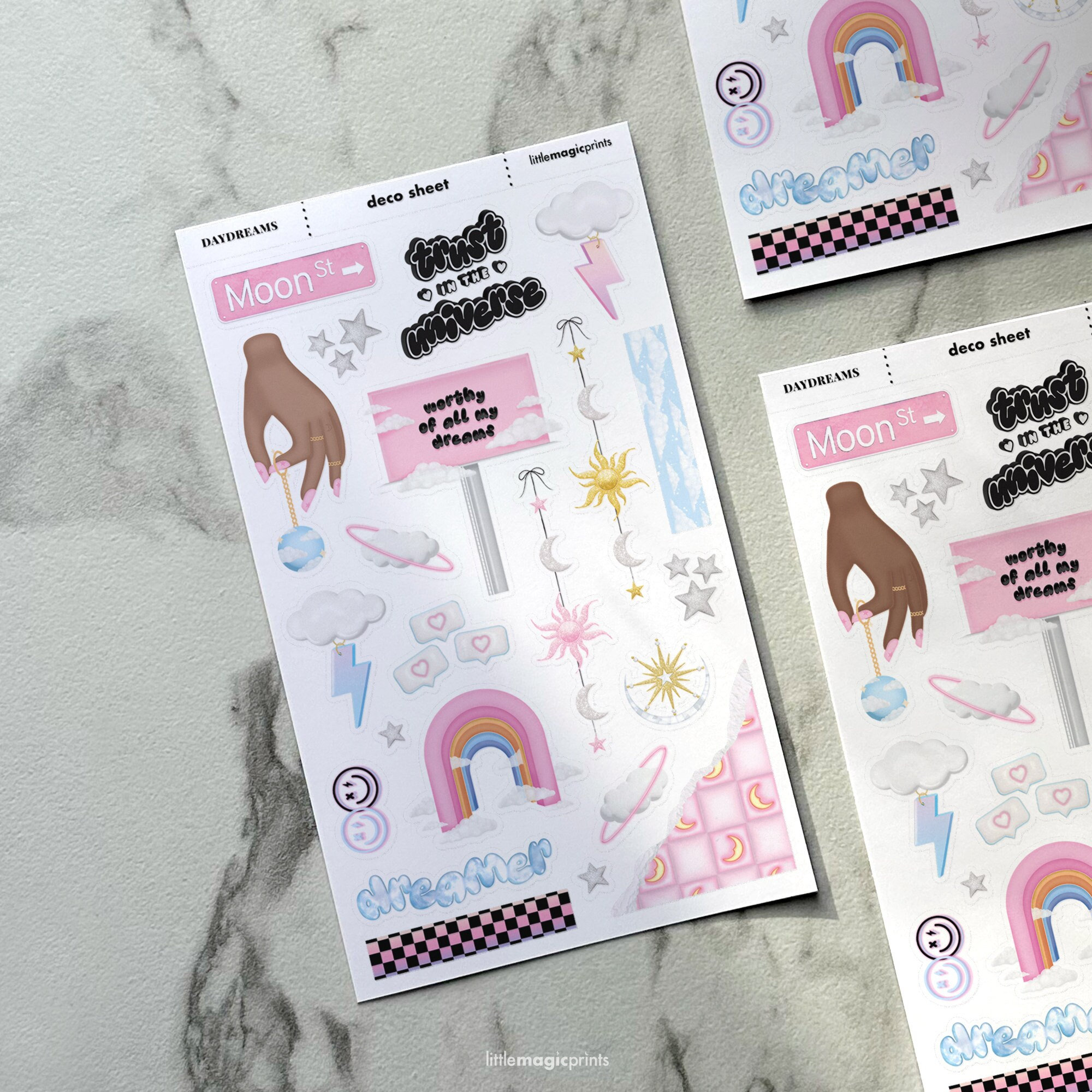 Cloud Journal Stickers, Aesthetic Stickers, Celestial Stickers, Moon ...