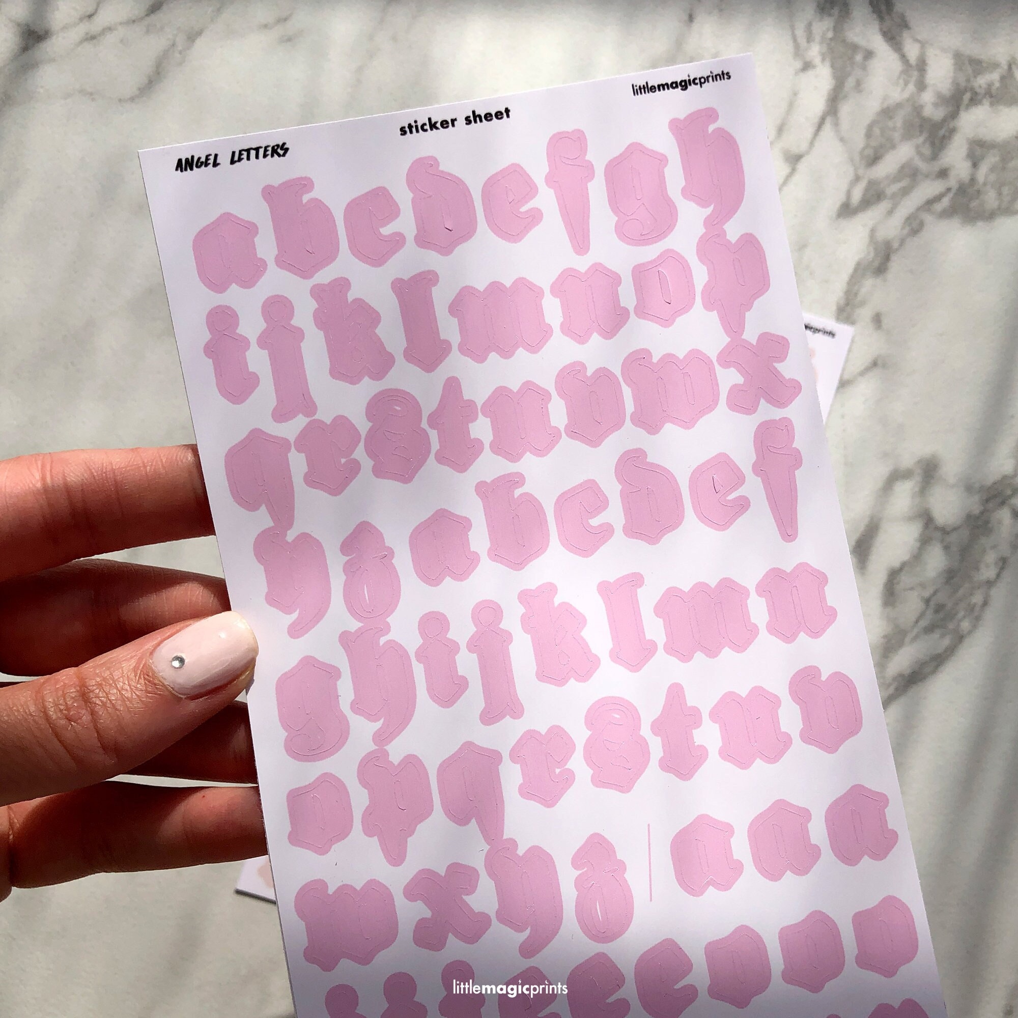 Pink Letter Stickers 