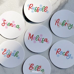Custom Christmas Name Stickers, Personalized Christmas Gift Tag Labels, Christmas Gift Stickers, Christmas Party Favor Labels, Holiday Label