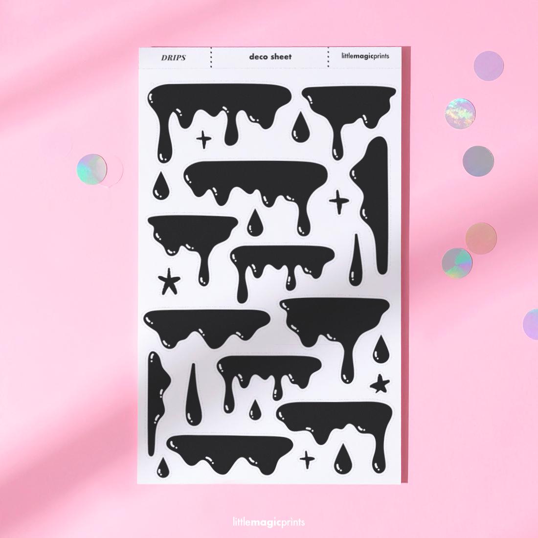 Sticky Drip Sticker Paint Stickers, Drip Stickers, Cute Planner Stickers, Aesthetic ...